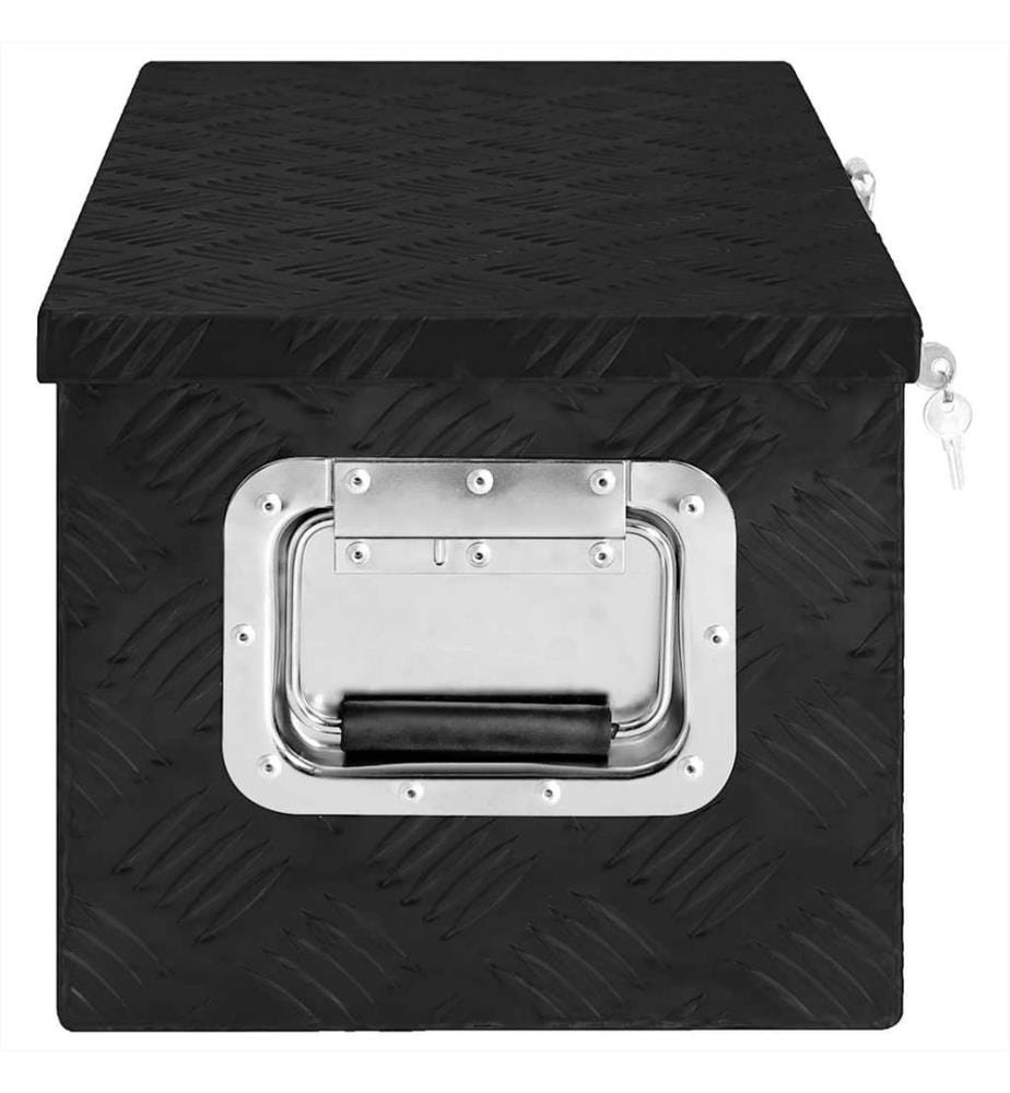 Boîte de rangement Noir 70x31x27 cm Aluminium