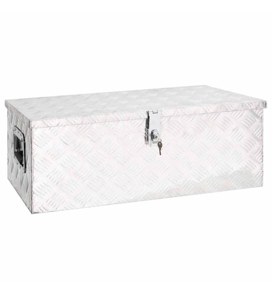 Boîte de rangement Argenté 80x39x30 cm Aluminium