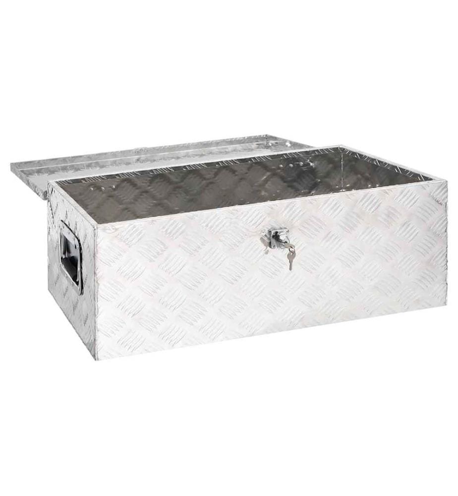 Boîte de rangement Argenté 80x39x30 cm Aluminium
