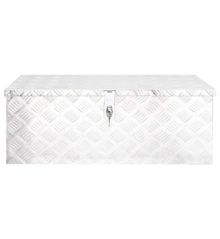 Boîte de rangement Argenté 80x39x30 cm Aluminium
