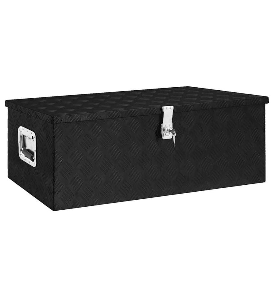 Aufbewahrungsbox Schwarz 90x47x33,5 cm Aluminium