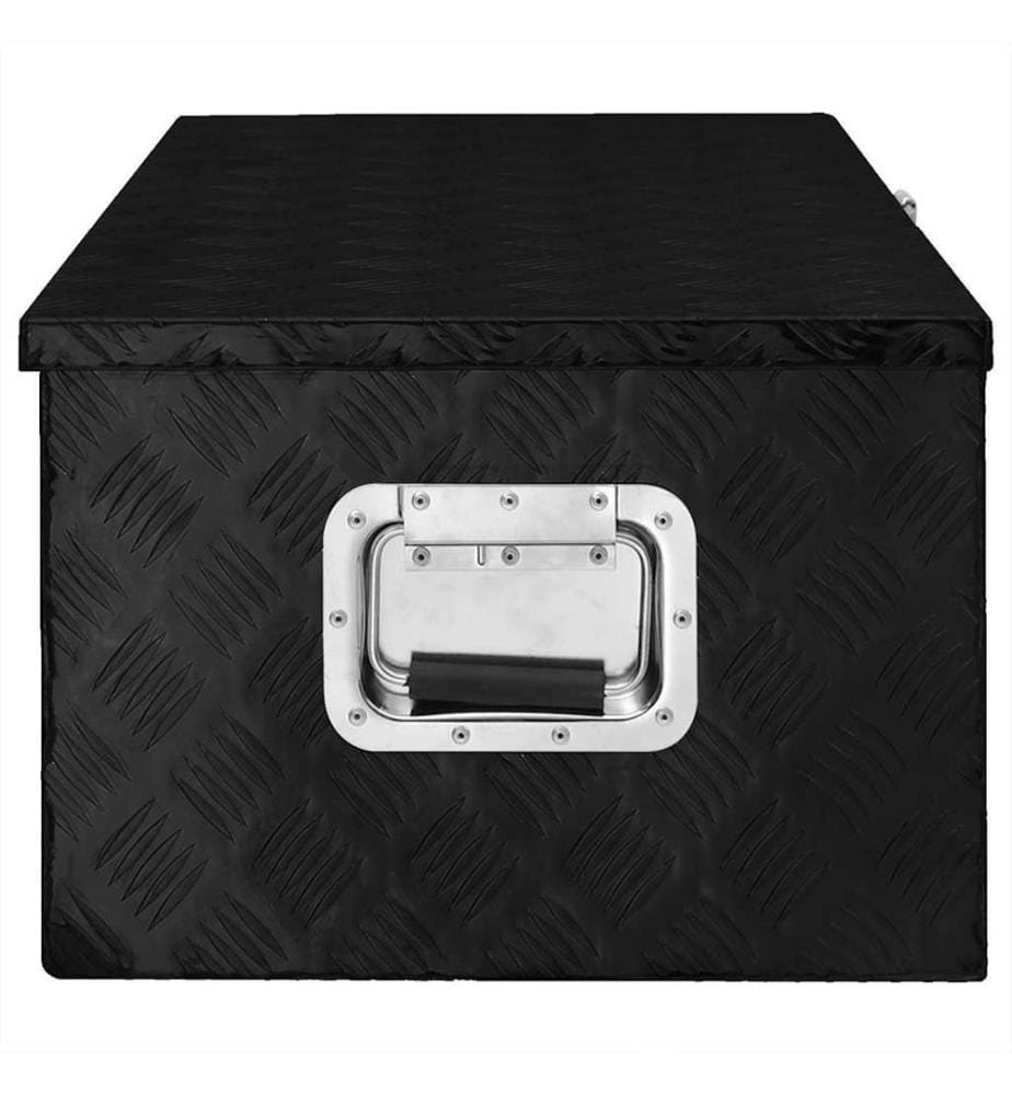 Aufbewahrungsbox Schwarz 90x47x33,5 cm Aluminium