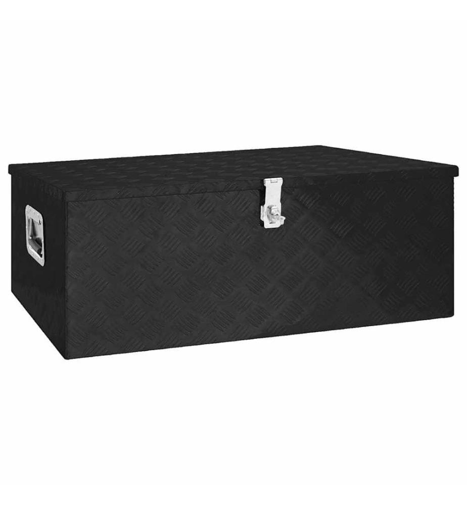 Aufbewahrungsbox Schwarz 100x55x37 cm Aluminium