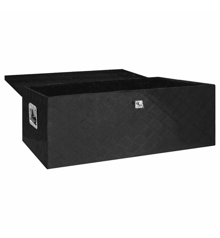 Aufbewahrungsbox Schwarz 100x55x37 cm Aluminium