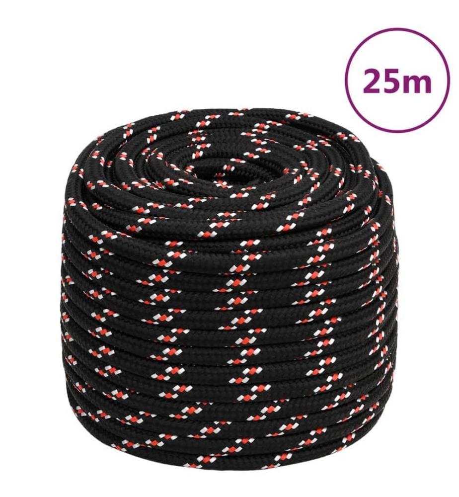 Bootsseil Schwarz 16 mm 25 m Polypropylen