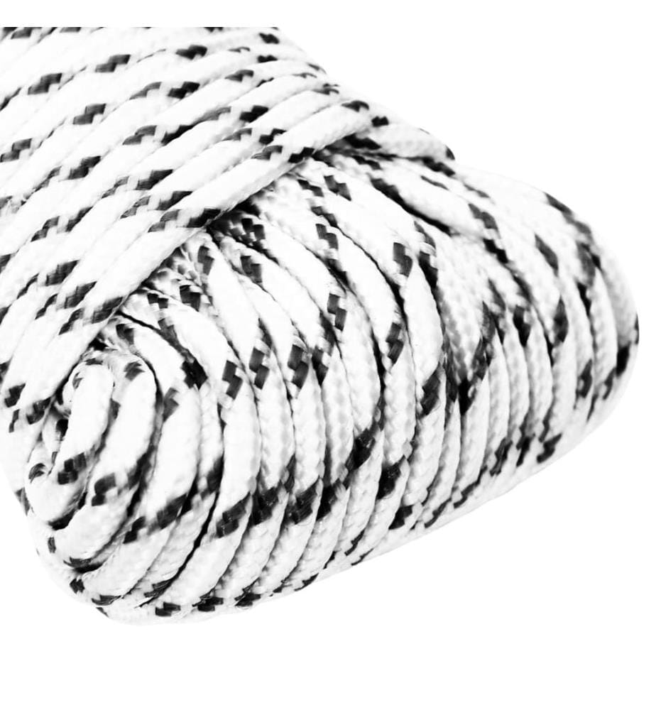 Corde de bateau tressé Blanc 5 mmx25 m Polyester