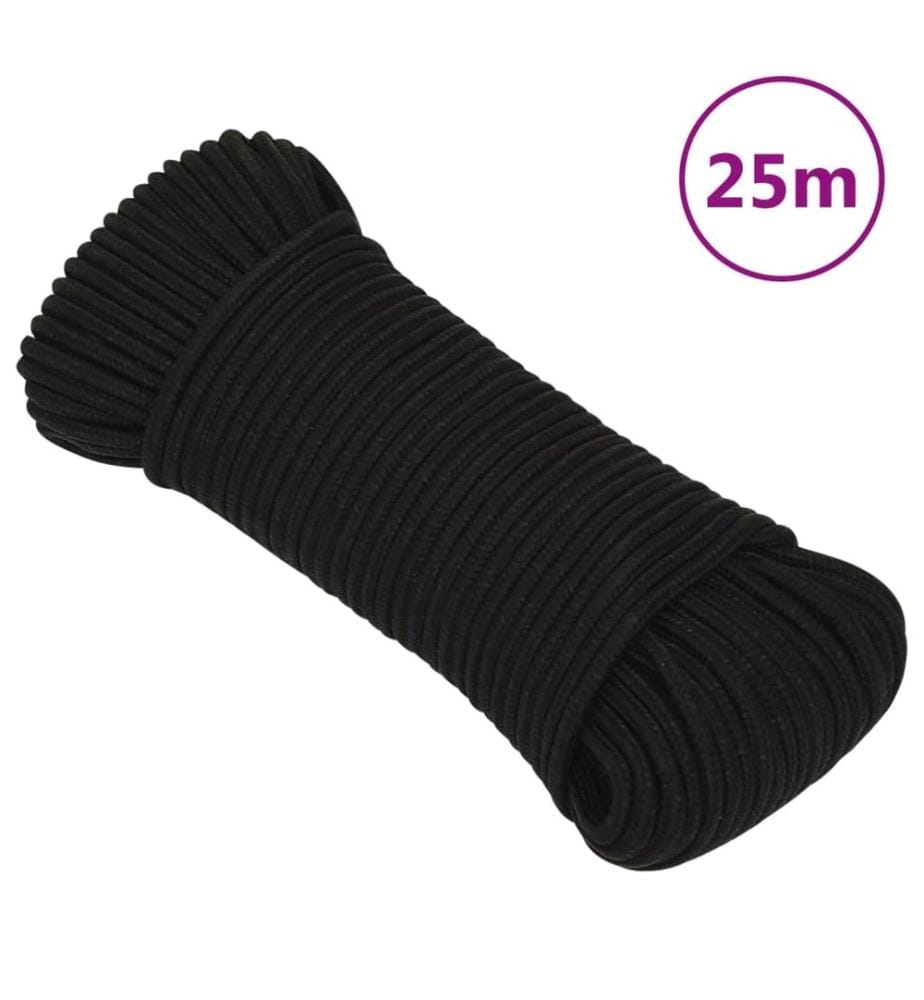 Arbeitsseil Schwarz 4 mm 25 m Polyester