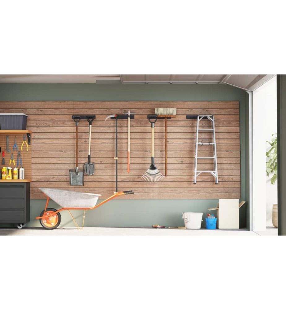 Supports muraux pour outils de jardin 4 pcs noir acier