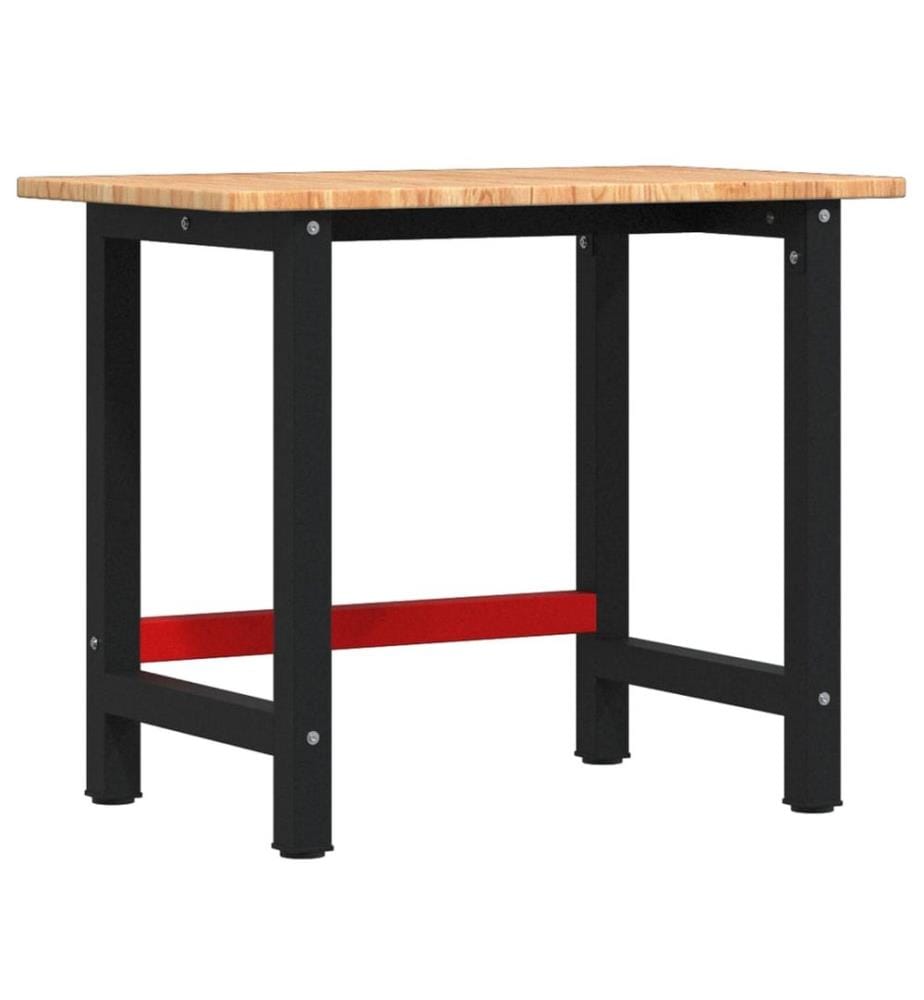 Werkbank Hellbraun 100x60x81,5 cm Massivholz Eiche Rechteckig