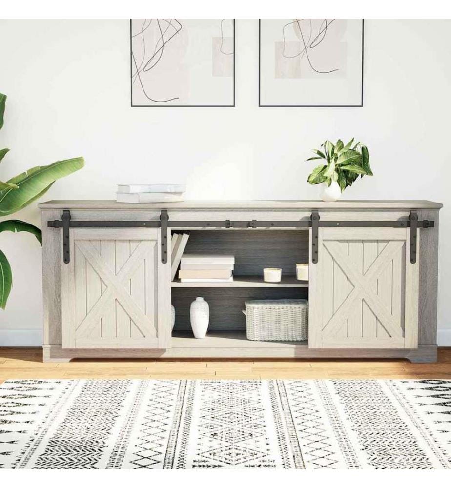 Schiebetürbeschlag Set für Schranktüren 152 cm Karbonstahl
