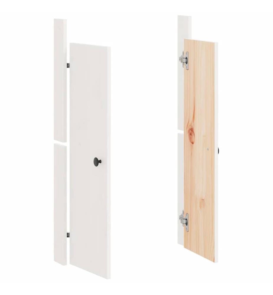Türen für Outdoor-Küche 2 Stk. Weiss 50x9x82cm Massivholz Kiefer