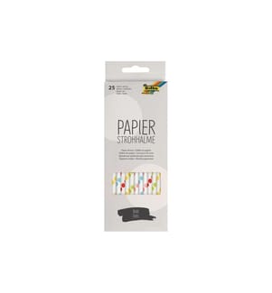 FOLIA - Paille Papier, 25 pièces, points de couleur