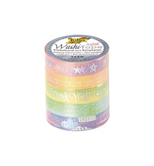 FOLIA - Washi Tape Hotfoil Rainbow 5 Stück