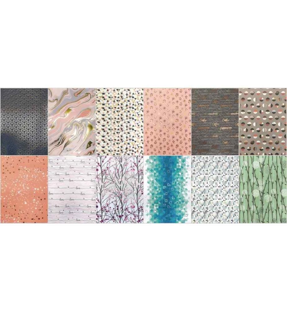 FOLIA - Designpapier Hot foil 3 A4, 12 Blatt