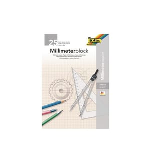 FOLIA - Milimeterpapier 80 g/m², A4, 25 Blatt