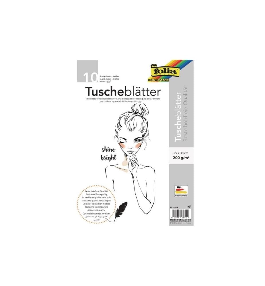FOLIA - Tuscheblätter 200 g/m², 22 x 30 cm, 10 Blatt