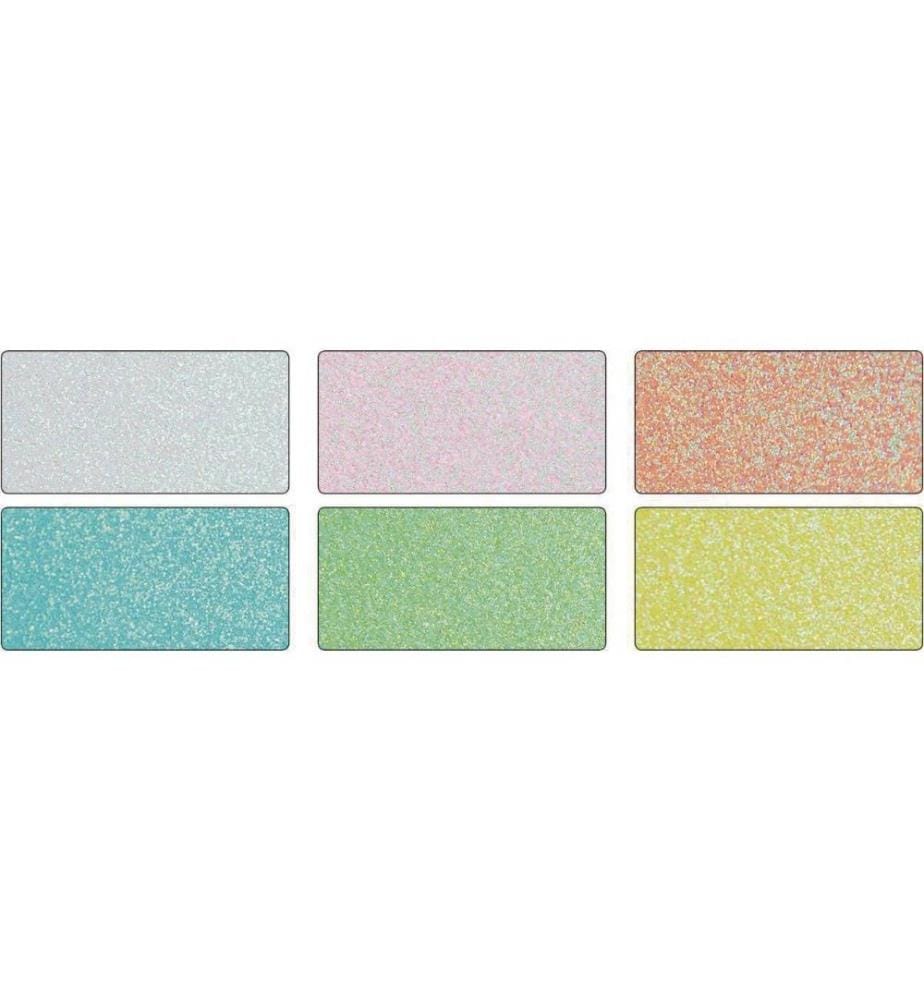 FOLIA - Glitzerkarton Pastell 17.4 x 24.5 cm, 300 g/m², 6 Blatt