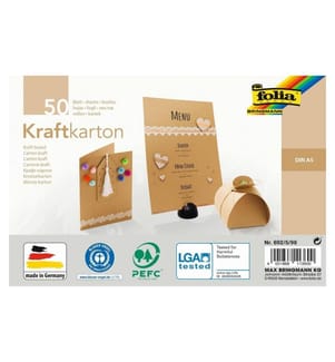 FOLIA - Carton kraft Bloc de motifs papier kraft A5 230 g/m², 50 feuilles