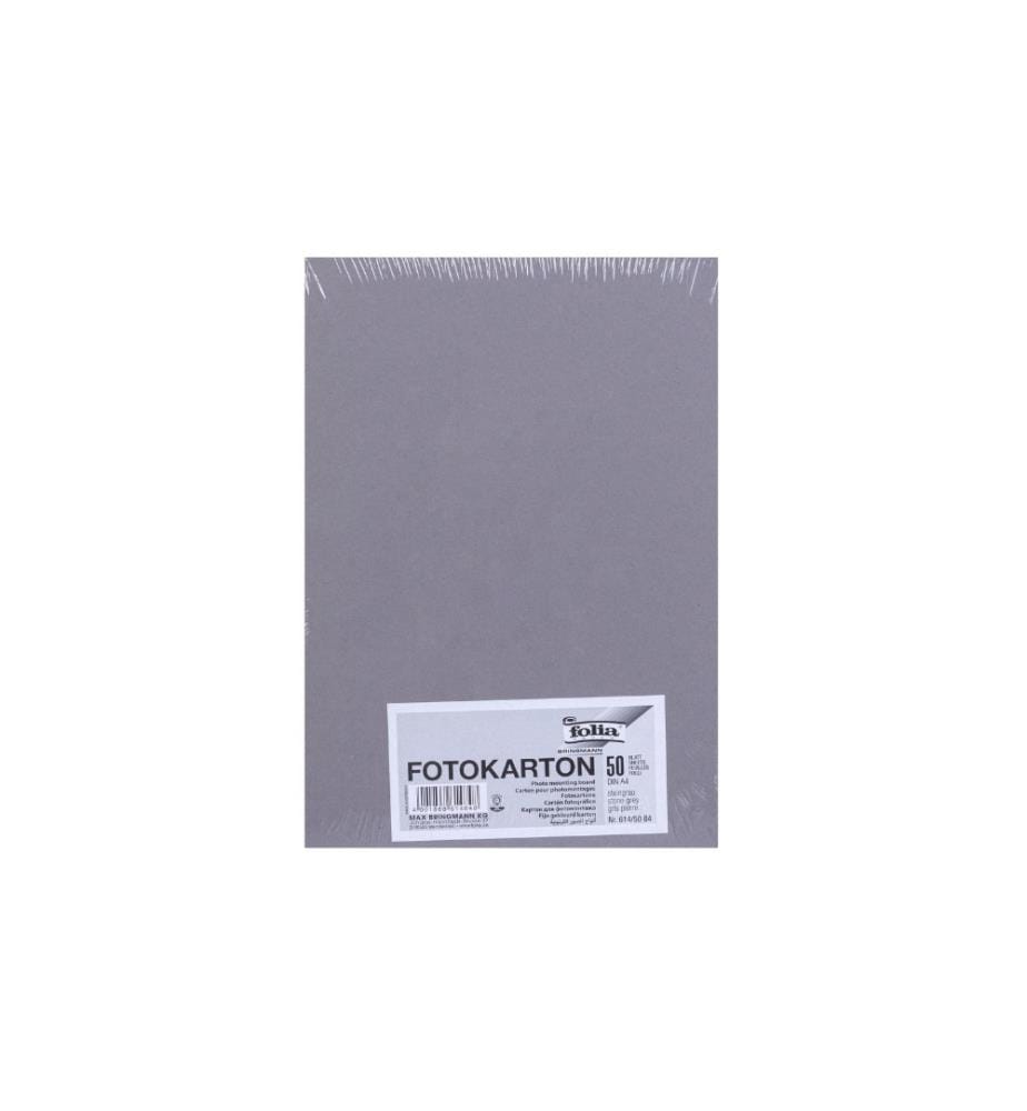 FOLIA - Fotokarton A4, 300 g/m², 50 Blatt, Steingrau