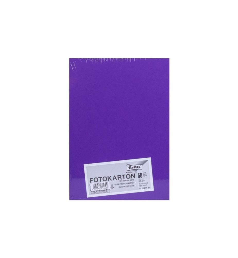 FOLIA - Fotokarton A4, 300 g/m², 50 Blatt, Dunkelviolett