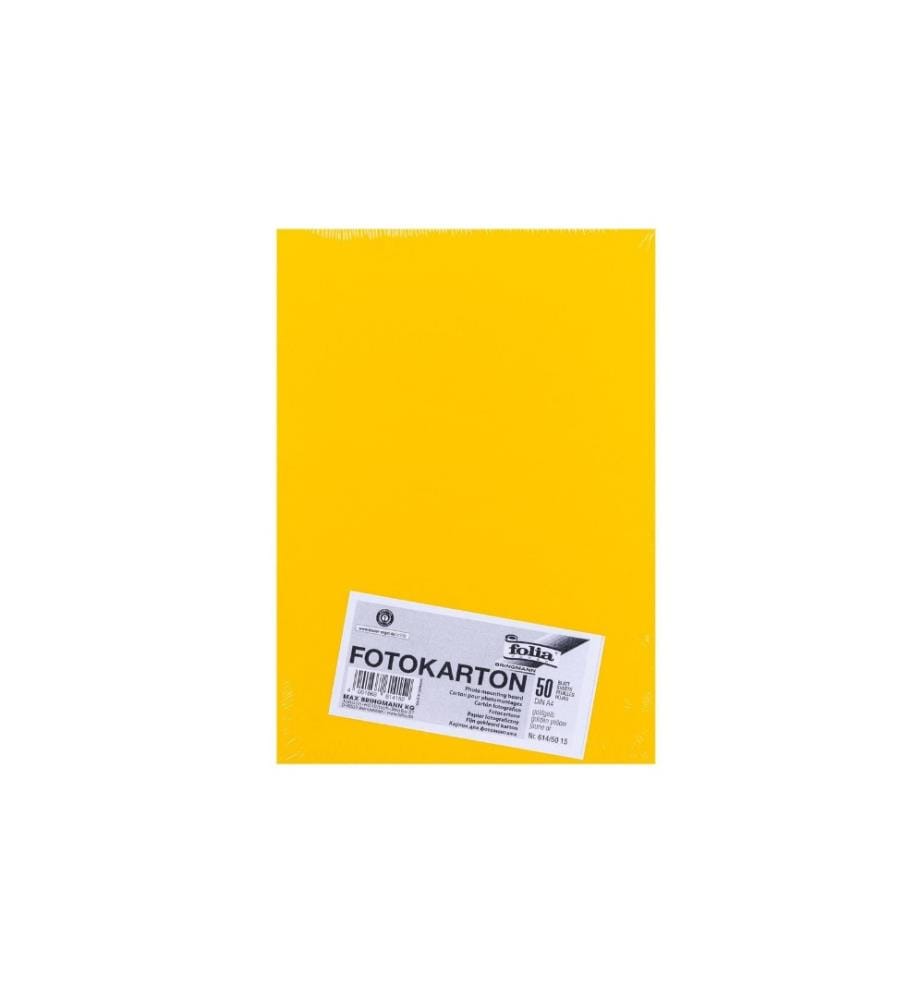 FOLIA - Fotokarton A4, 300 g/m², 50 Blatt, Goldgelb