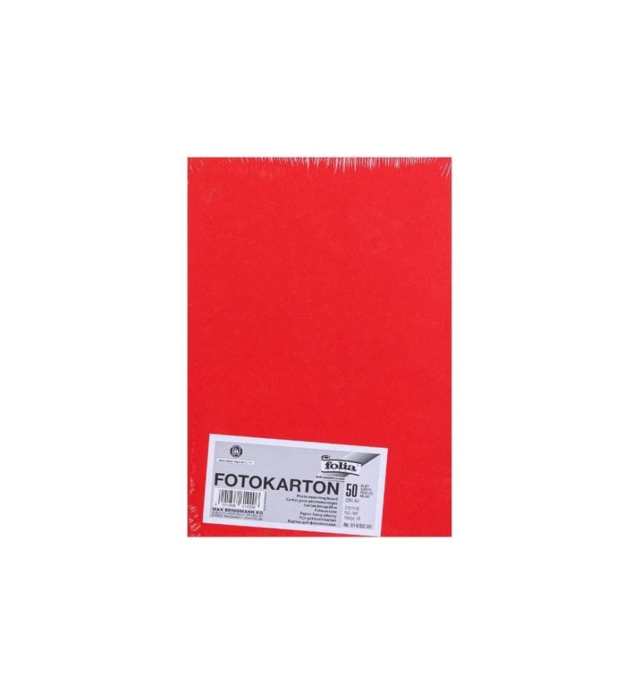 FOLIA - Fotokarton A4, 300 g/m², 50 Blatt, Hochrot