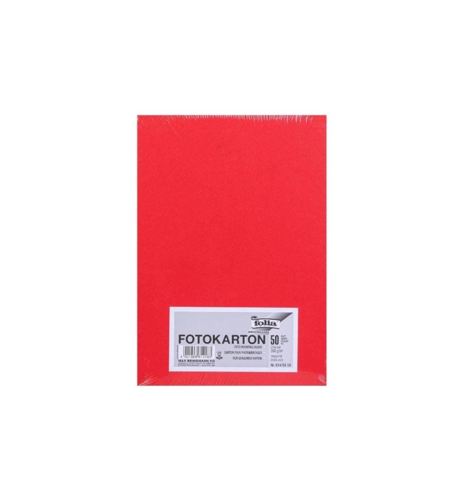 FOLIA - Fotokarton A4, 300 g/m², 50 Blatt, Ziegelrot