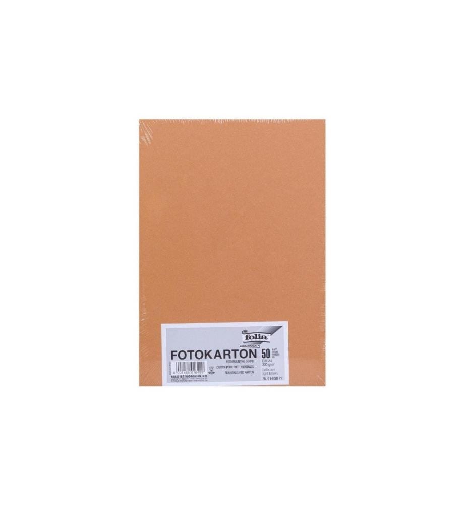 FOLIA - Fotokarton A4, 300 g/m², 50 Blatt, Hellbraun