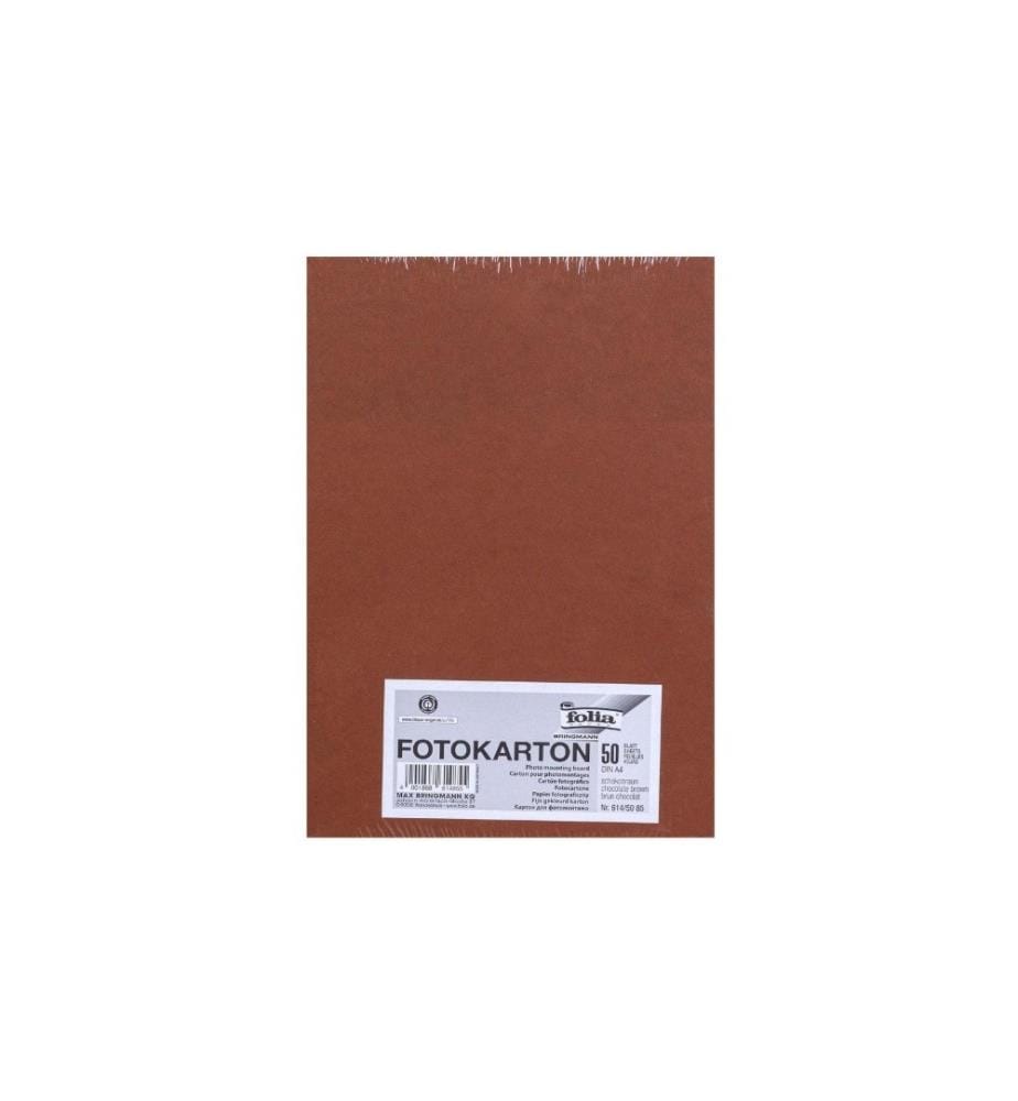 FOLIA - Fotokarton A4, 300 g/m², 50 Blatt, Schokobraun