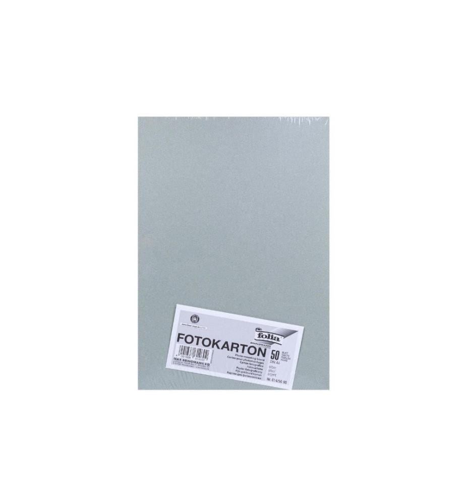 FOLIA - Fotokarton A4, 300 g/m², 50 Blatt, Silber Matt
