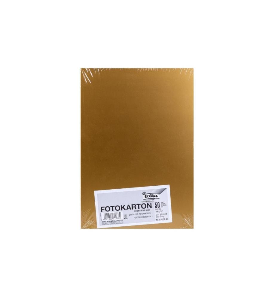 FOLIA - Fotokarton A4, 300 g/m², 50 Blatt, Gold glänzend