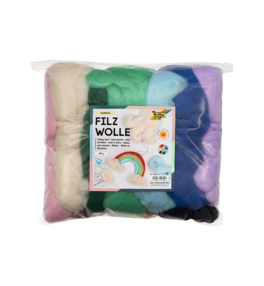 FOLIA - Laine de feutre Multicolore, 12 liasses