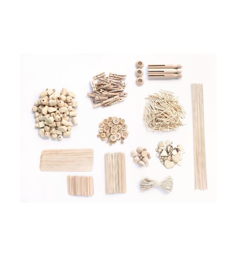 FOLIA - Article en bois Boîte créative avec plus de 590 pièces