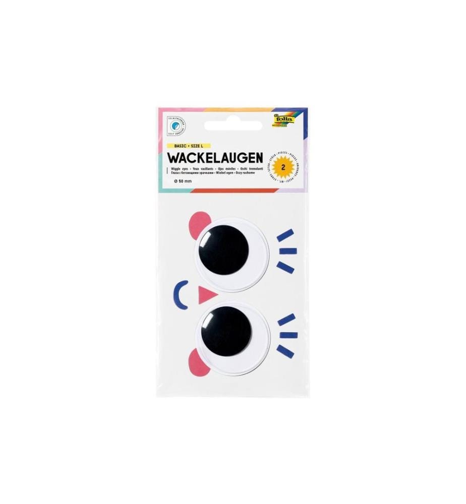 FOLIA - Wackelaugen, Ø 50 mm, 2 Stück