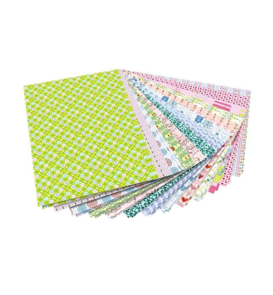 FOLIA - Bloc de papier à motif Romantique Multicolore
