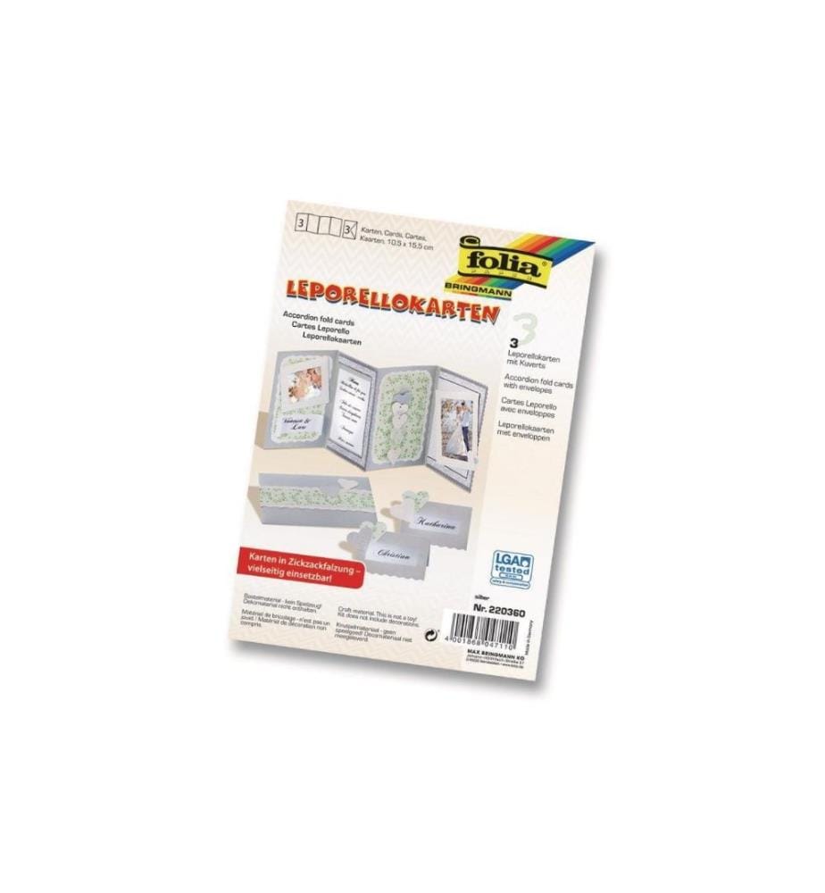 FOLIA - Leporello-Karten 300g/m2 Silber