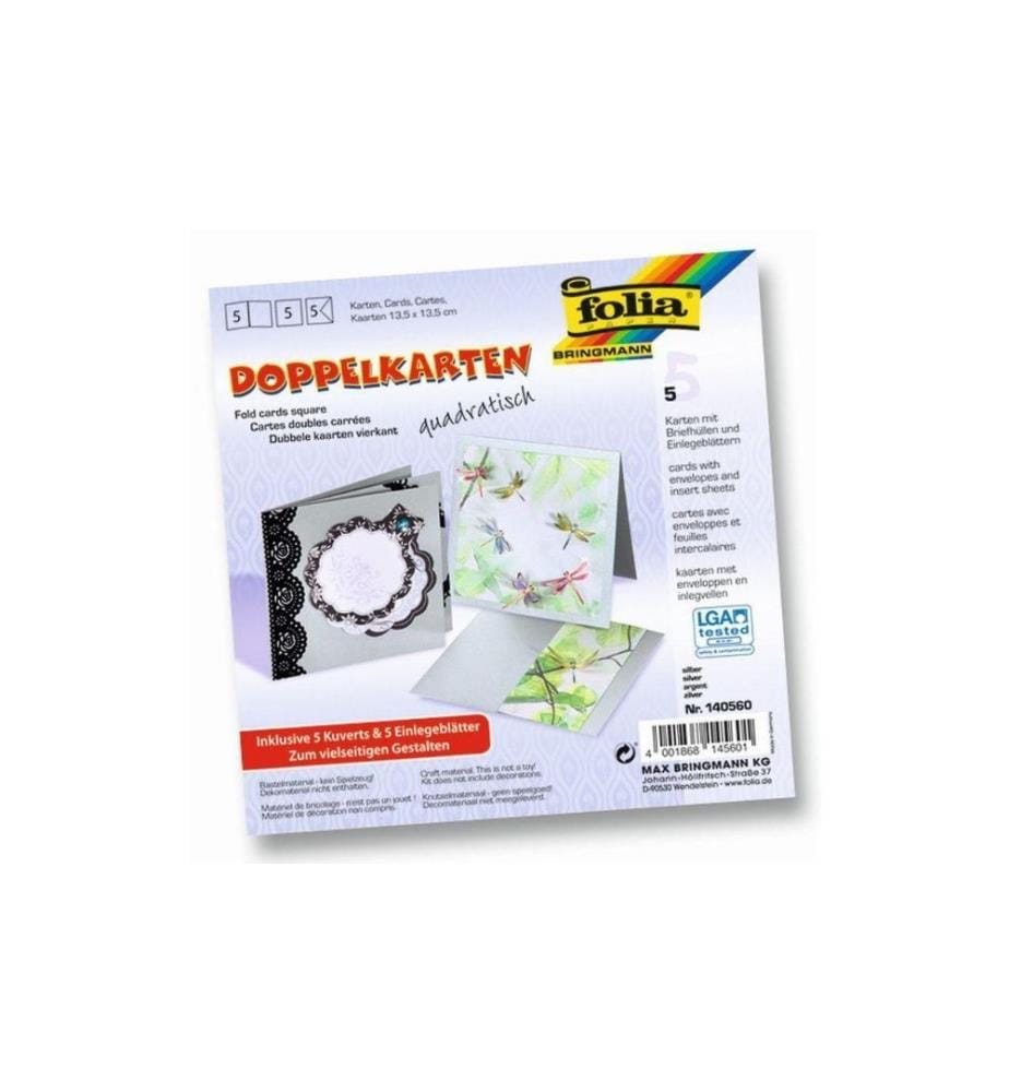 FOLIA - Blankokarte 220 g/m² quadratisch Silber