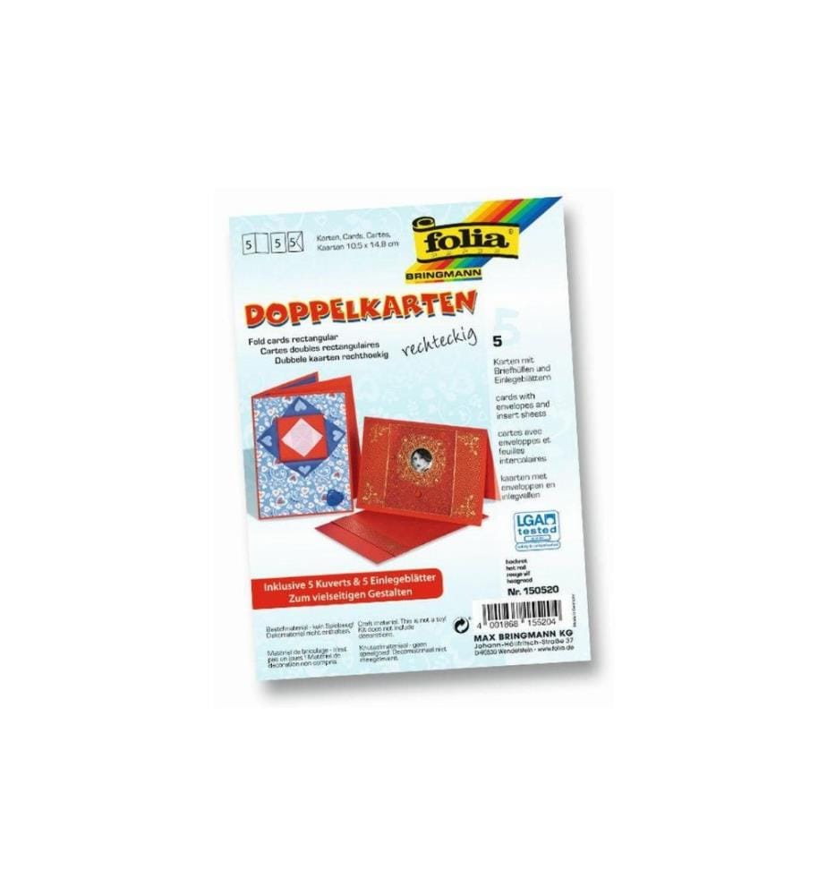 FOLIA - Carte vierge 220 g/m² rectangulaire rouge