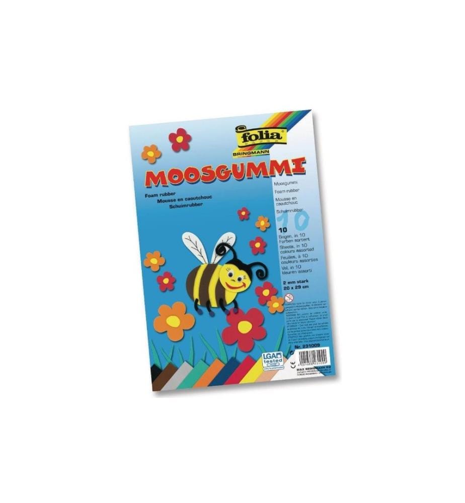 FOLIA - Set de caoutchouc mousse 10 pièces, multicolore