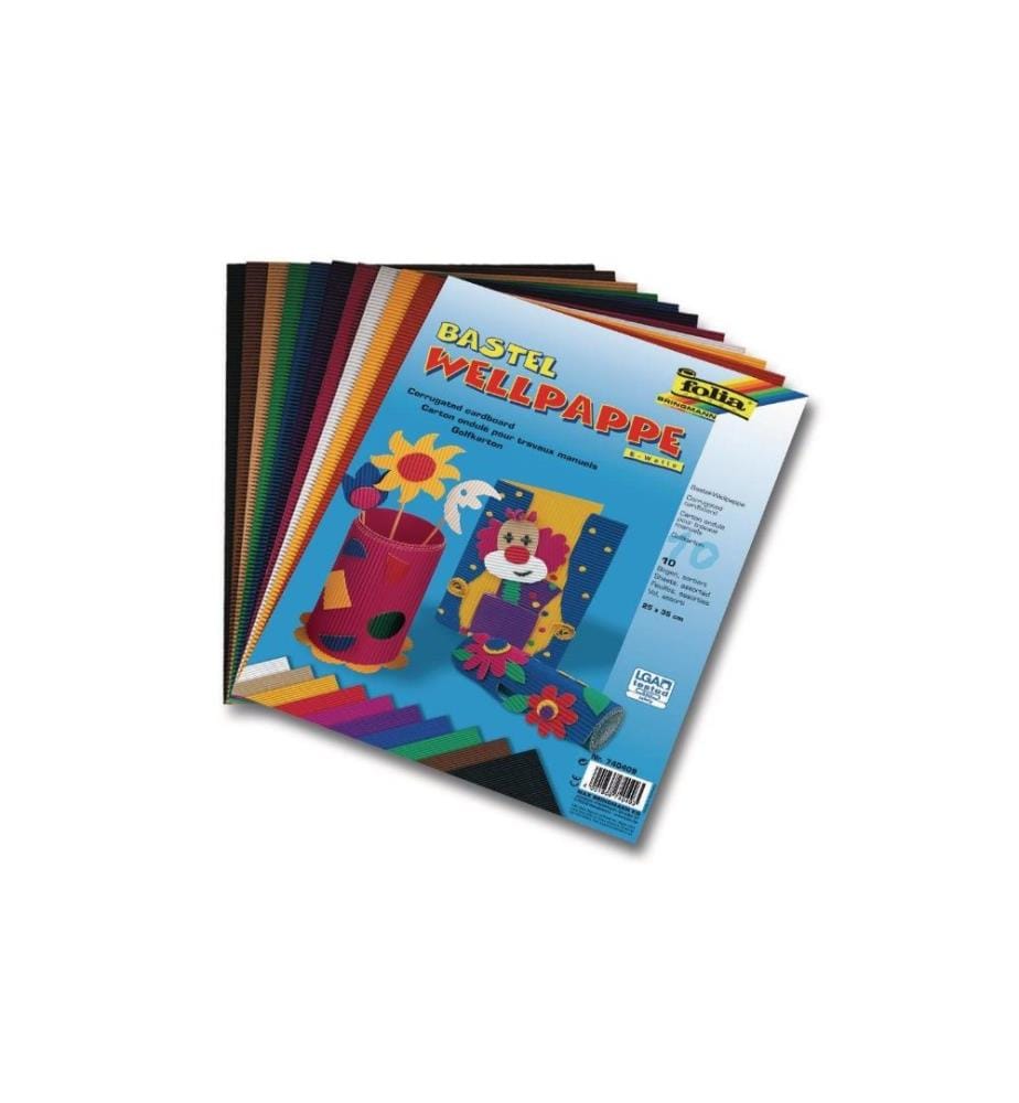 FOLIA - Wellpapier 10-farbig sortiert