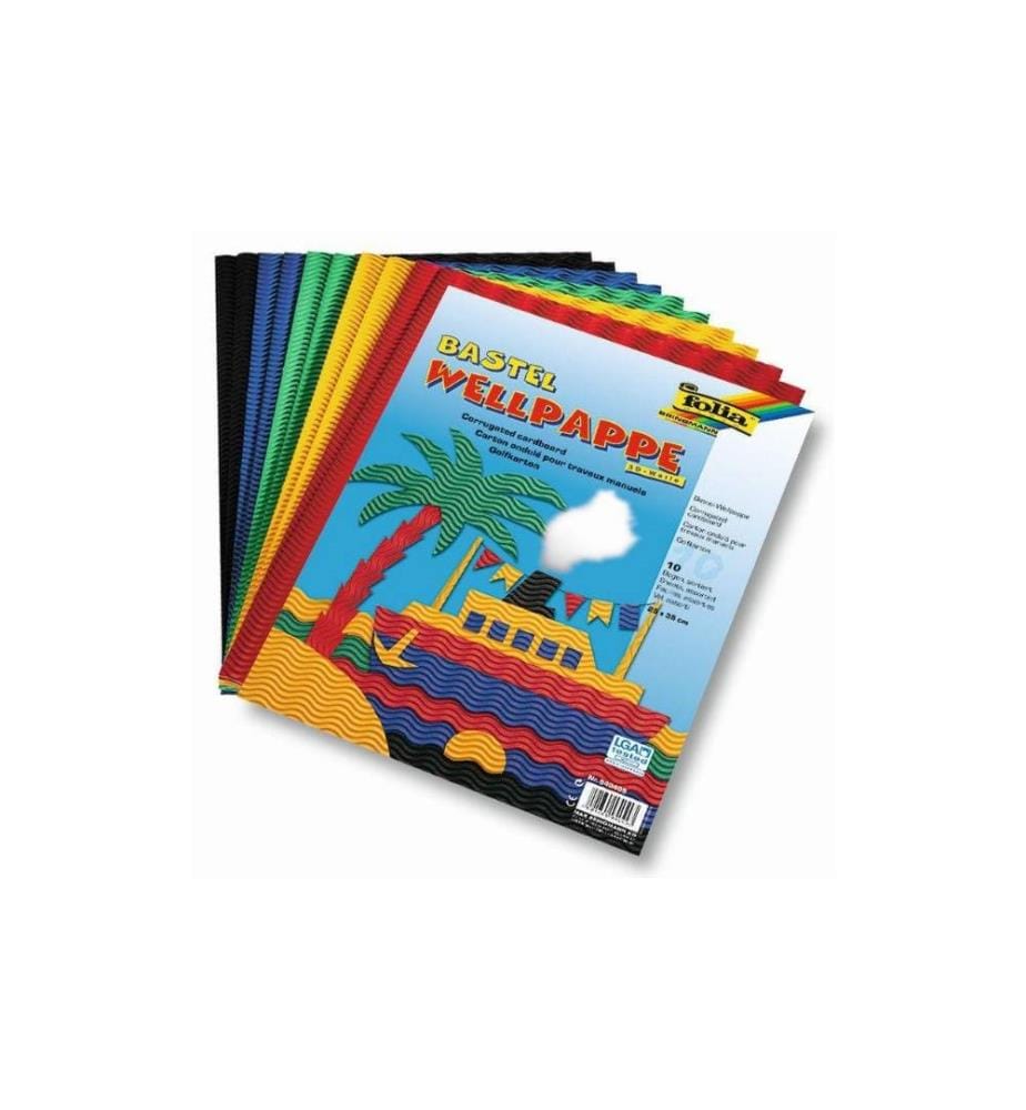 FOLIA - Wellpapier 3D  Farbig sortiert
