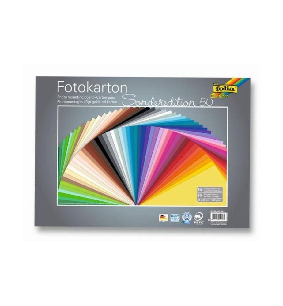 FOLIA - Fotokarton 50er Pack sortiert Mehrfarbig