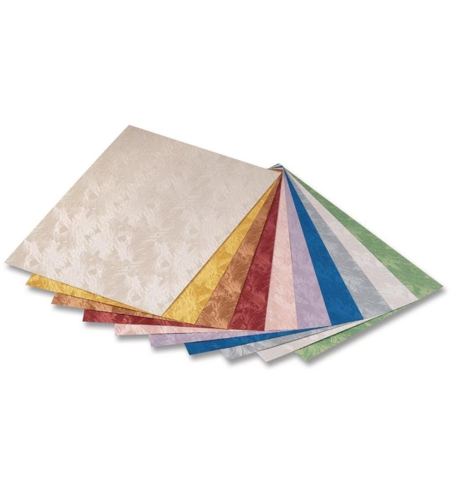 FOLIA - Bastelkarton Damast Farbig sortiert