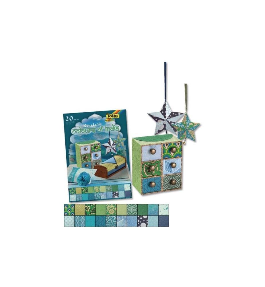 FOLIA - Motivblock India Kerala Farbig assortiert