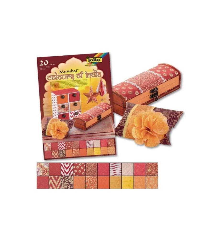 FOLIA - Motivblock India Mumbai Farbig assortiert