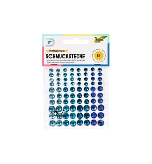 FOLIA - Schmucksteine Sparkling Blue selbstklebend 80 Stück