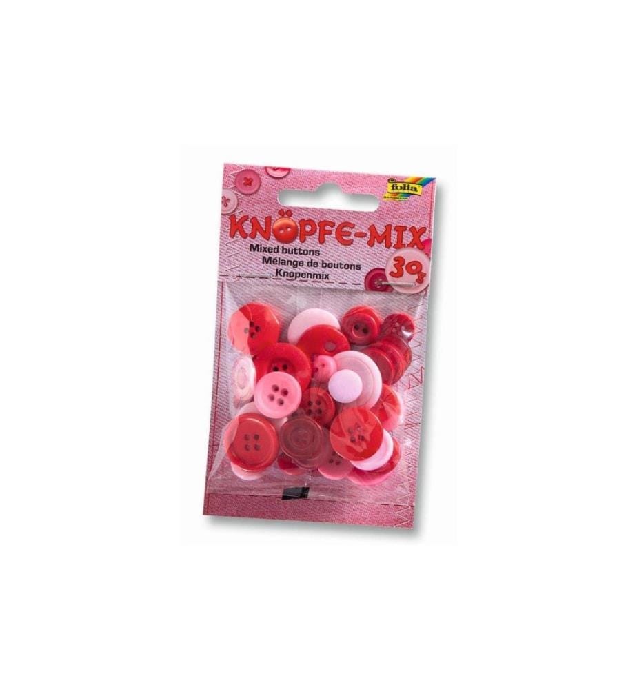 FOLIA - Knöpfe-Mix Ton in Ton, Rot