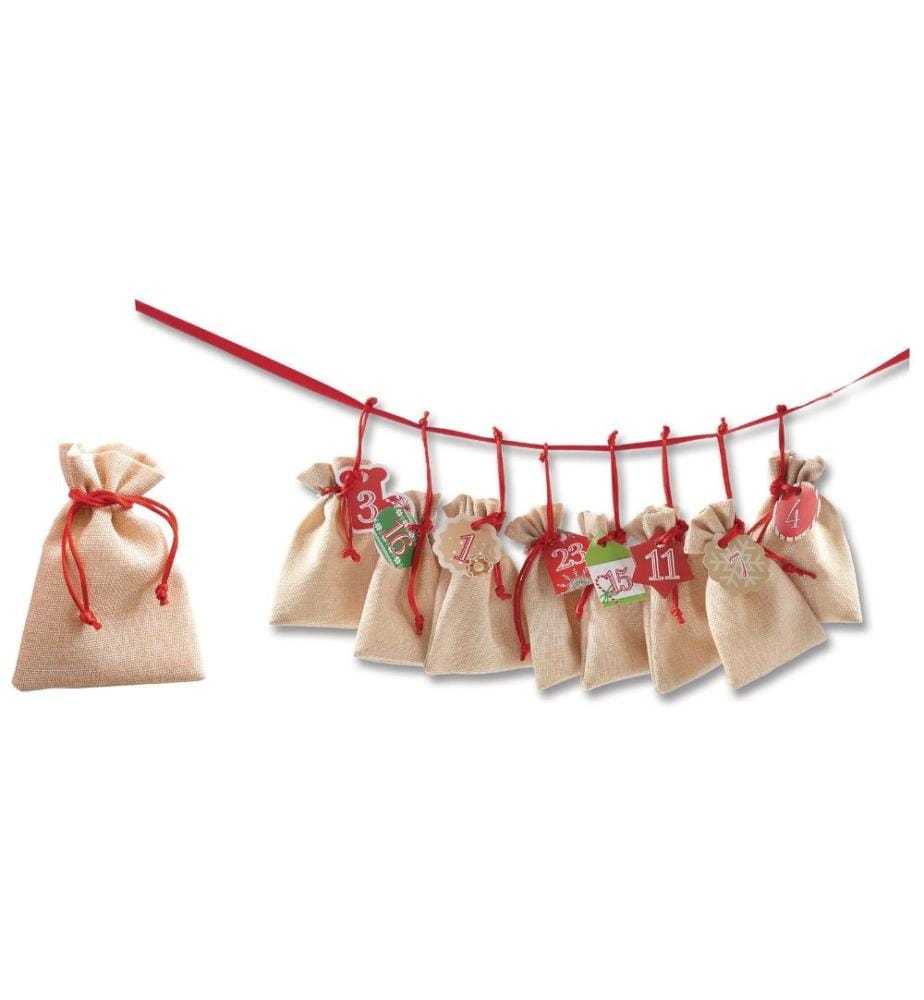 FOLIA - Adventskalender Jute-Optik