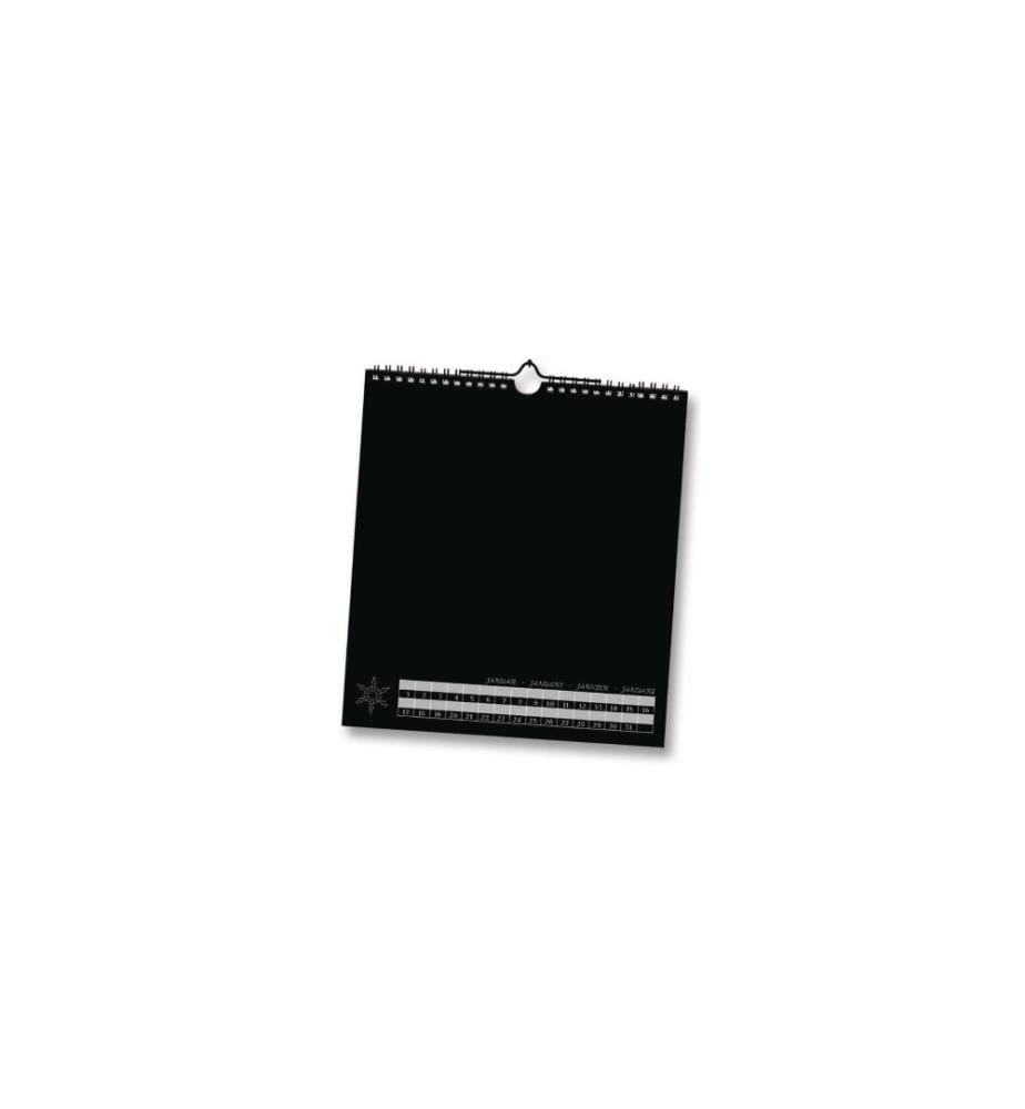 FOLIA - Calendrier perpétuel 23 x 24 cm, noir