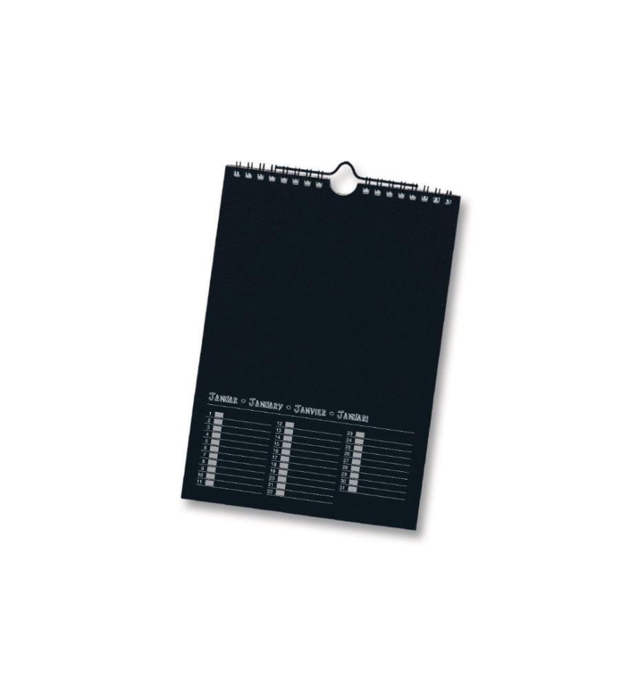 FOLIA - Calendrier perpétuel 17 x 24 cm, noir